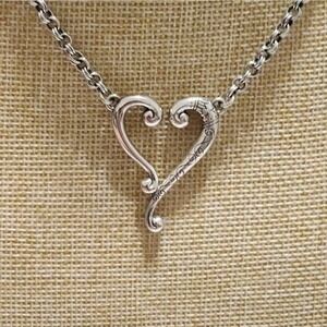 Brighton Tuscan heart open‎ etched and scrolled Artisan Pendant necklace
